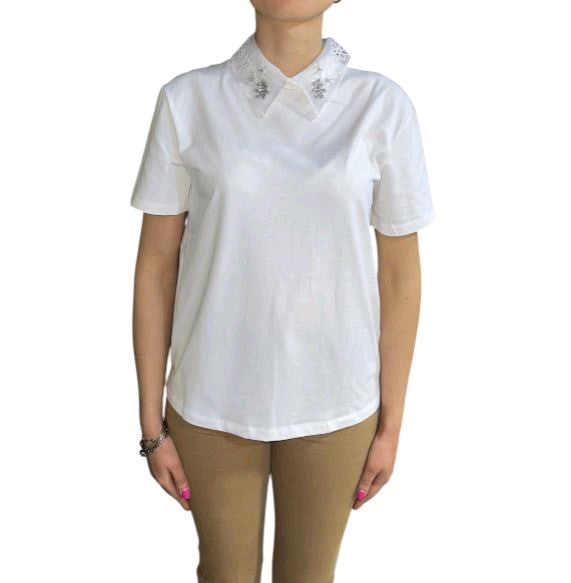 kocca t-shirt con colletto in tulle crio